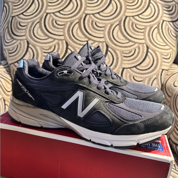 New Balance 990 V4 Men's Navy Sneakers - Picture 6 of 11